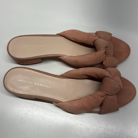 Loeffler Randall Elsie Suede Knot Slide Open Toe Sandal Shoes Pink Size 9.5 - Picture 3 of 9